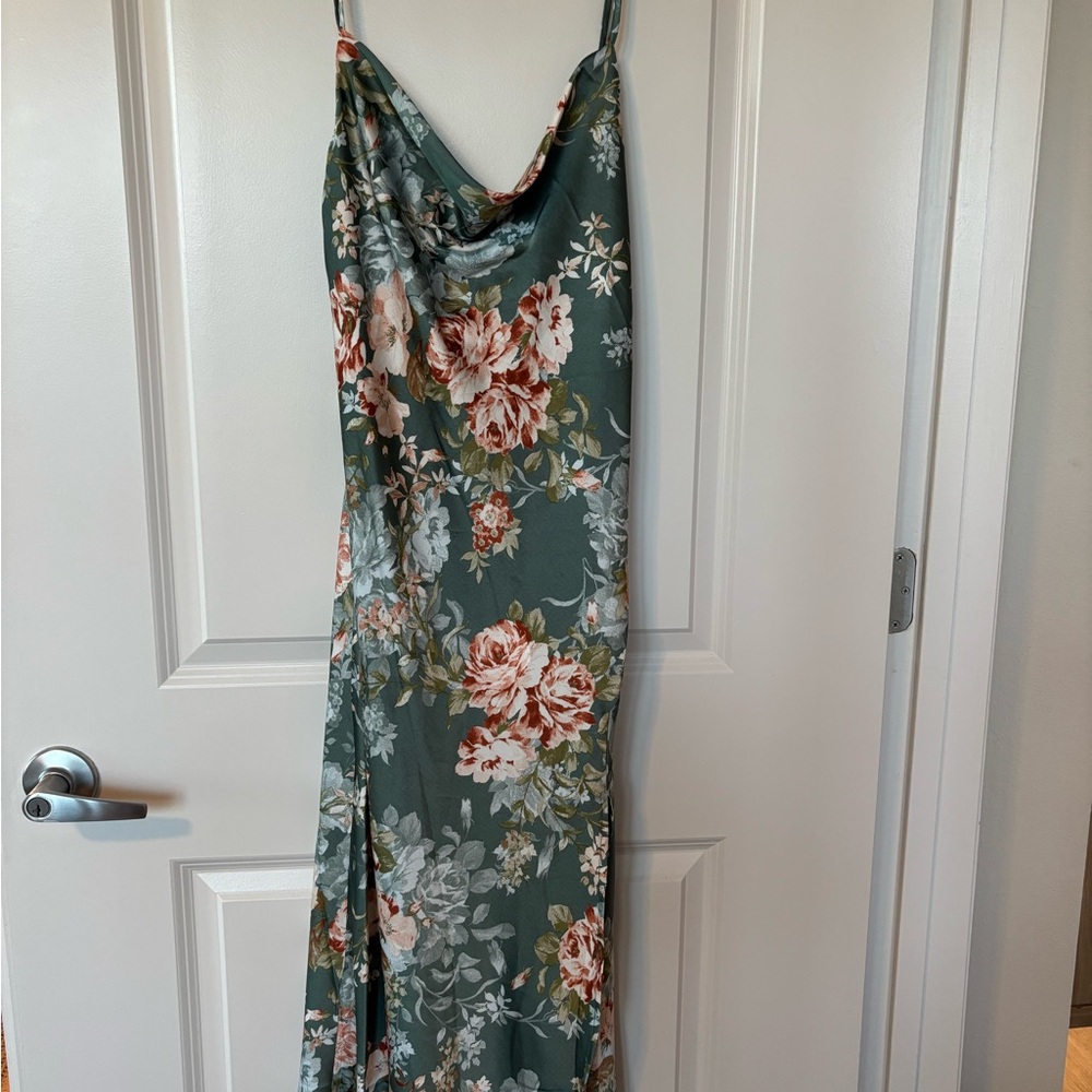 Petal & Pup Floral Maxi Dress in Teal and Pink - Picture 5 of 8